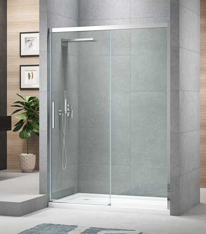 Душевая дверь в нишу KOER SR SD05-140x200-TR-01 прозрачное стекло Easy Clean 6 мм Хром (KR5406) - фото 2