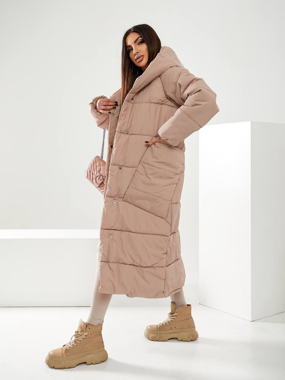 Пуховик-одеяло Aiza А500 с капюшоном р. 42-44 Бежевый