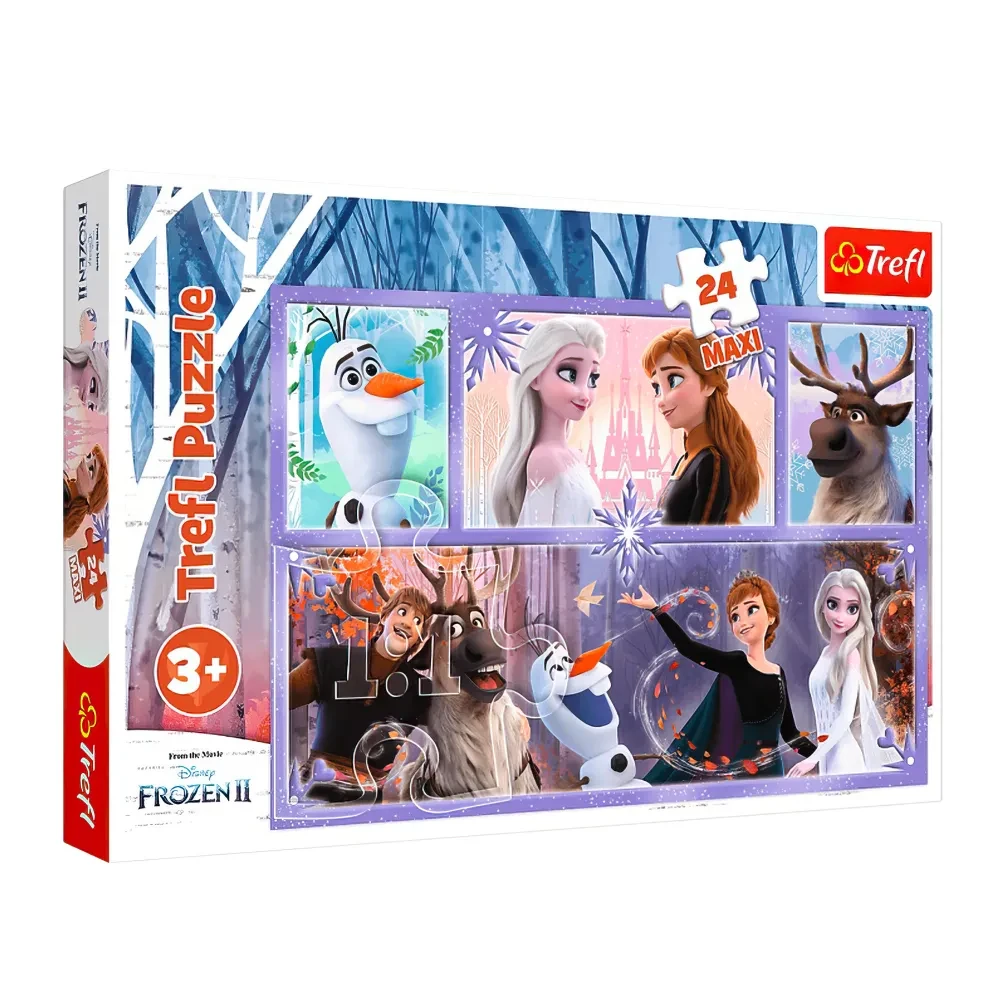 Пазлы картонные Trefl Магическое сияние Дисней Холодное сердце 2 24 элемента 3-4 года (14345)