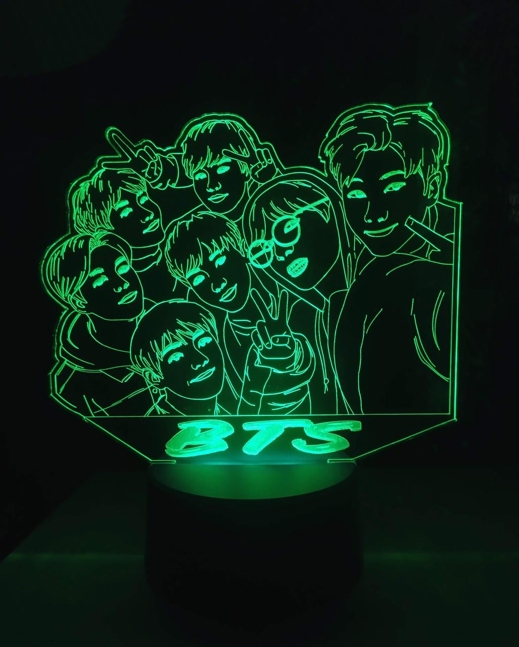 3D-ночник BTS несколько подсветок/на батарейках/220V (1840451554)