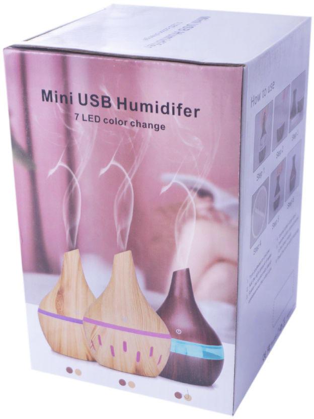 Зволожувач повітря ультразвуковий Xo Humidifier EL-066 з LED підсвічуванням 7 режимів Коричневий (62575232) - фото 3