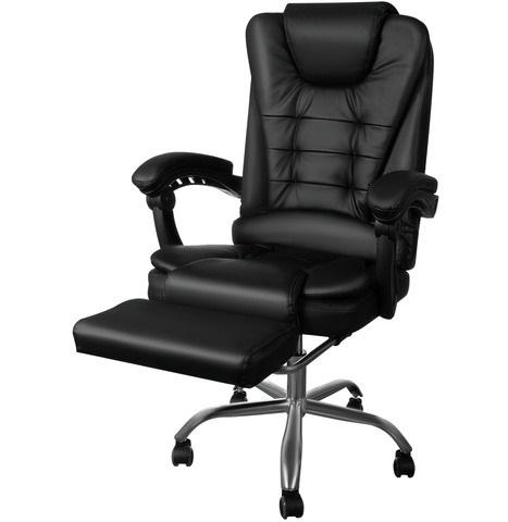 Офісне крісло з підставкою для ніг регулювання висоти max 130 кг Чорний