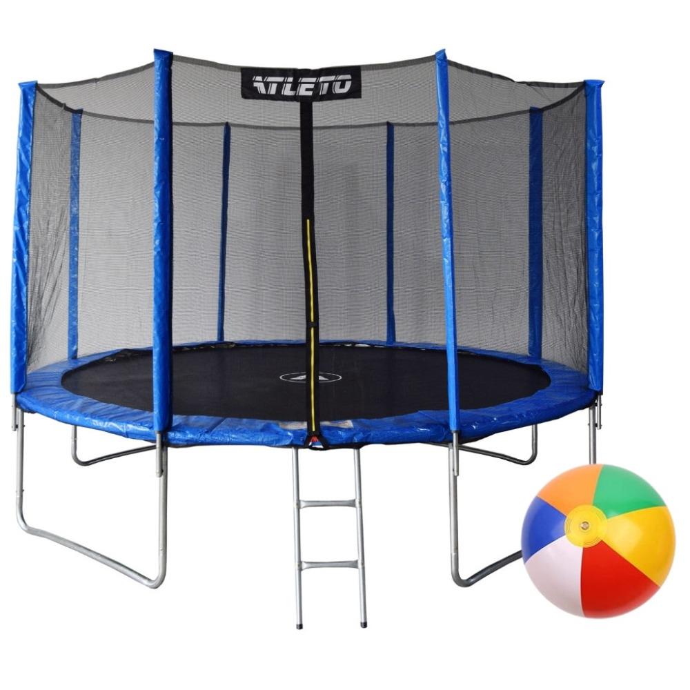 Батут дитячий на пружинах Atleto 374 із сіткою для вулиці Синій (24853449)
