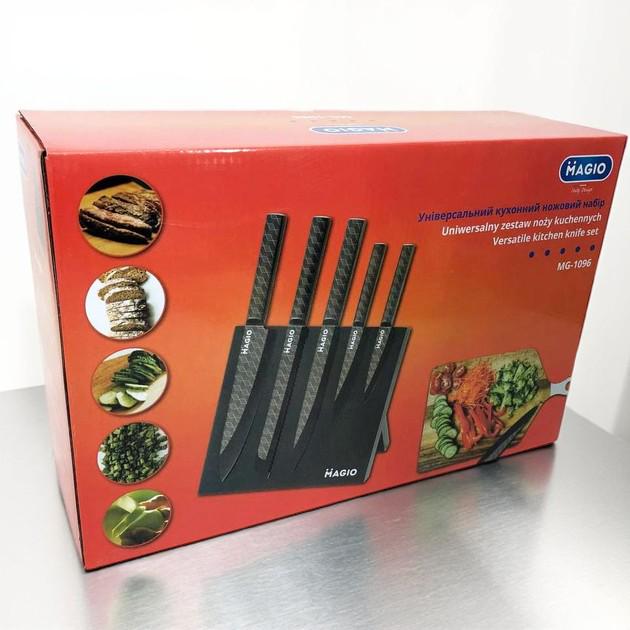 Набор кухонных ножей Magio на магнитной подставке 5шт. (25787633) - фото 4 Набор кухонных ножей Magio на магнитной подставке 5шт. (25787633) - фото 4