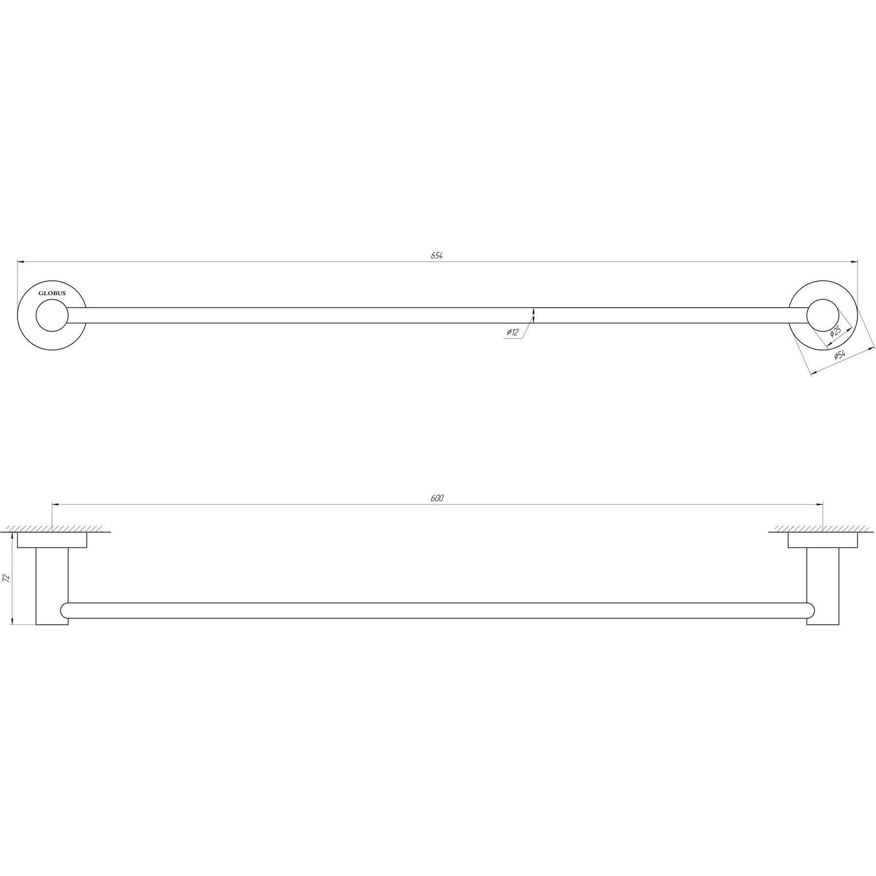 Тримач рушників Globus Lux SS 8402-60 SUS304 (000018153) - фото 2