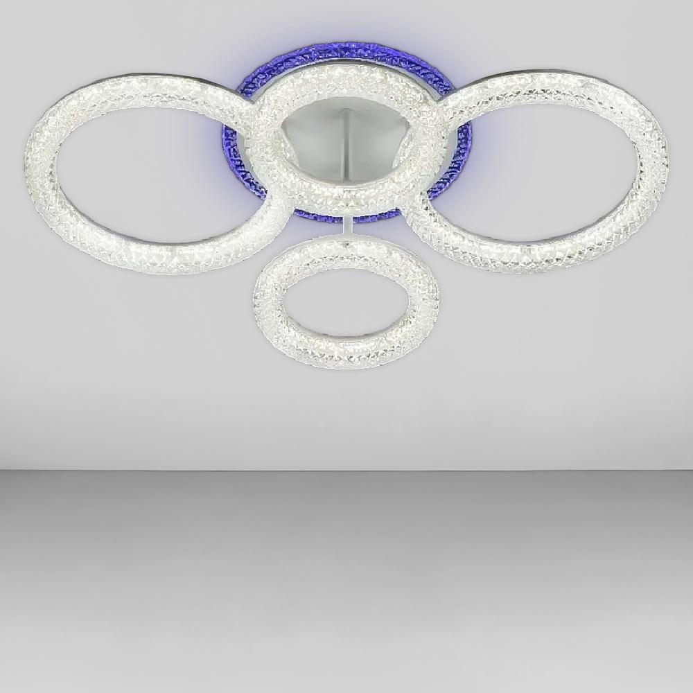 Люстра світлодіодна Lighthouse SC-19174/2/2C WH/PK/BU/PL 100W/16W 2,4G 600х160 мм Білий