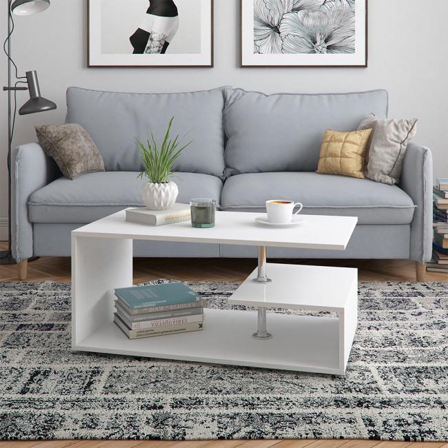 Журнальный стол Mini-6 910х410х526 мм Белый - фото 2