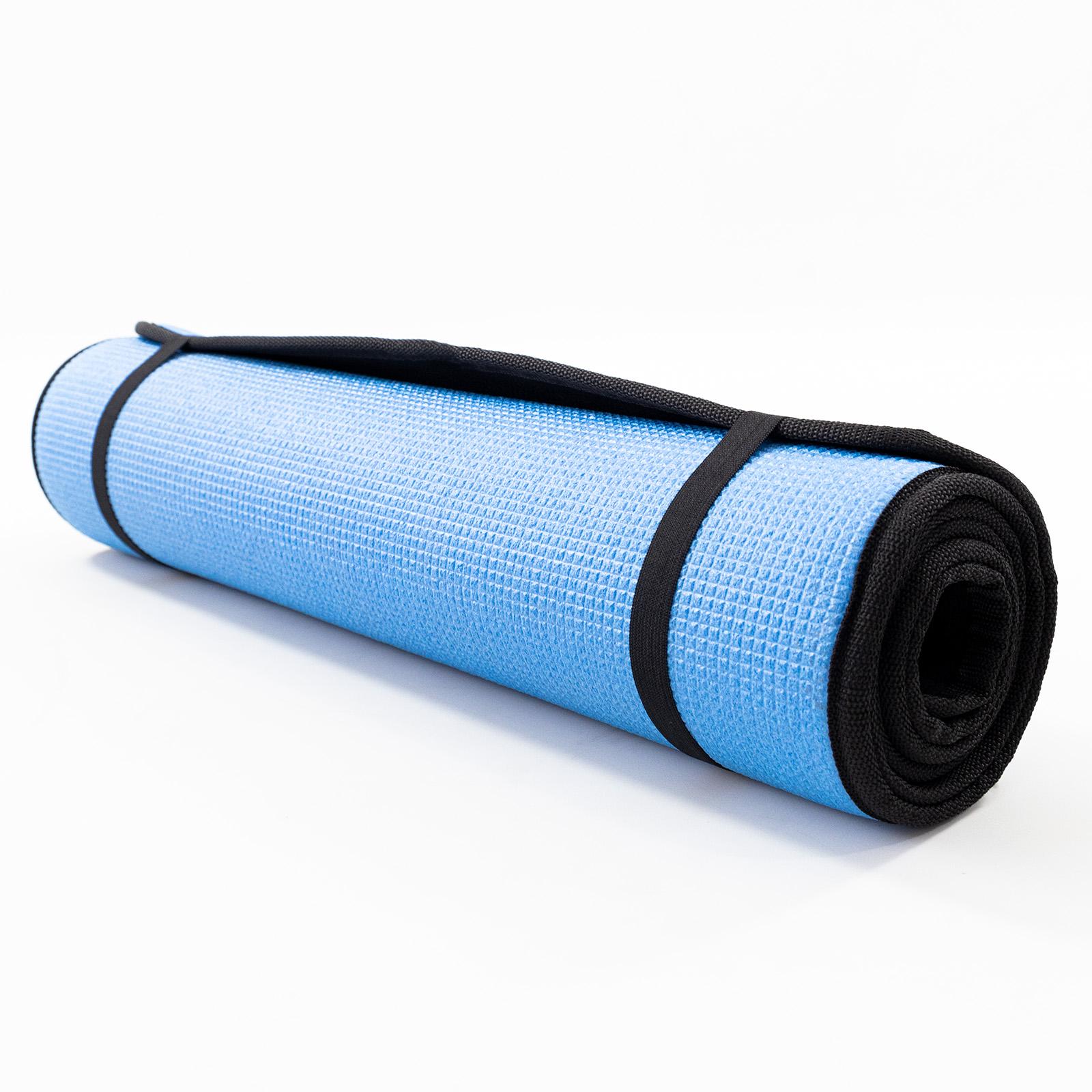 Килимок для йоги та фітнесу EVA Osport Yoga Pro/8 мм Чорно-синій (OF-0275) - фото 10