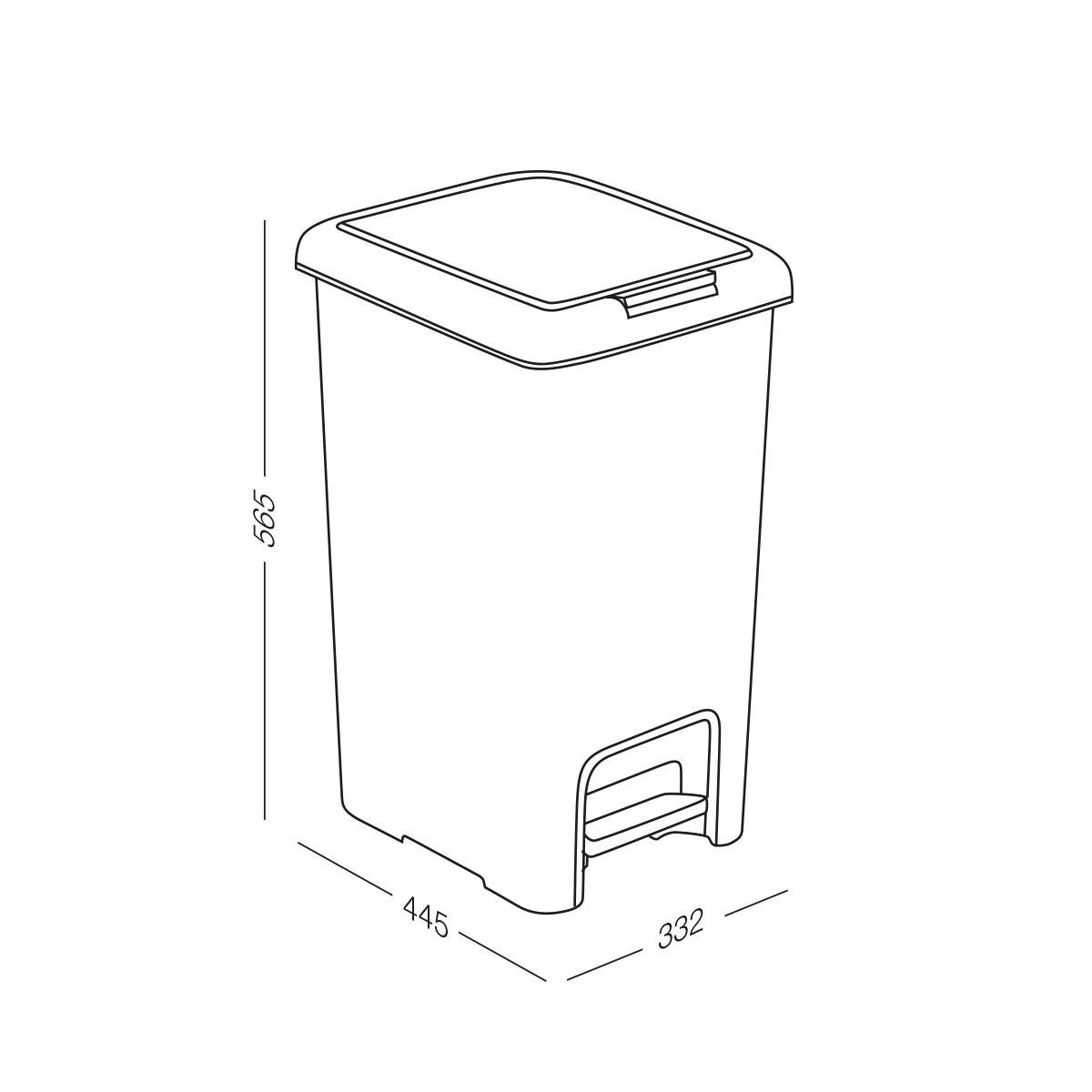 Відро для сміття MVM BIN-01 з кришкою і педаллю 45 л Антрацит (BIN-01 45L ANTHRACITE) - фото 3