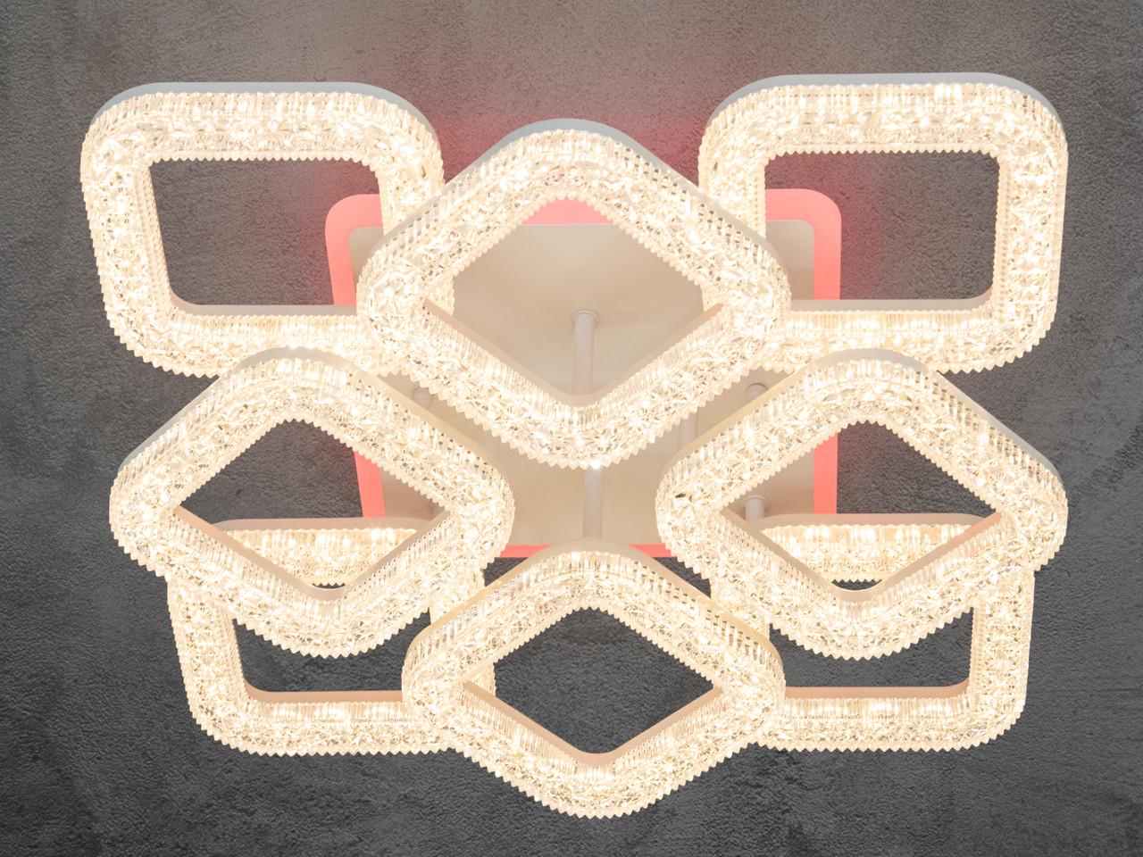 Люстра LED в спальню S2205-4+4WH-LS 90W на 14 м2 Белый (2462621363)