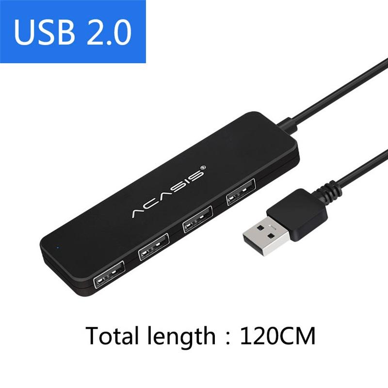 USB-хаб Acasis AB2-L412 на 4 порта USB 2.0 Черный (1628) - фото 4