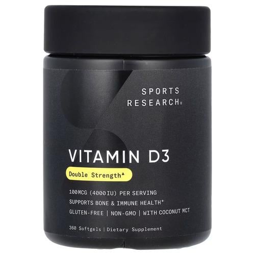 Витамин D Sports Research Vitamin D3 100 mcg 4,000 IU 360 Softgels (SRE-09172)