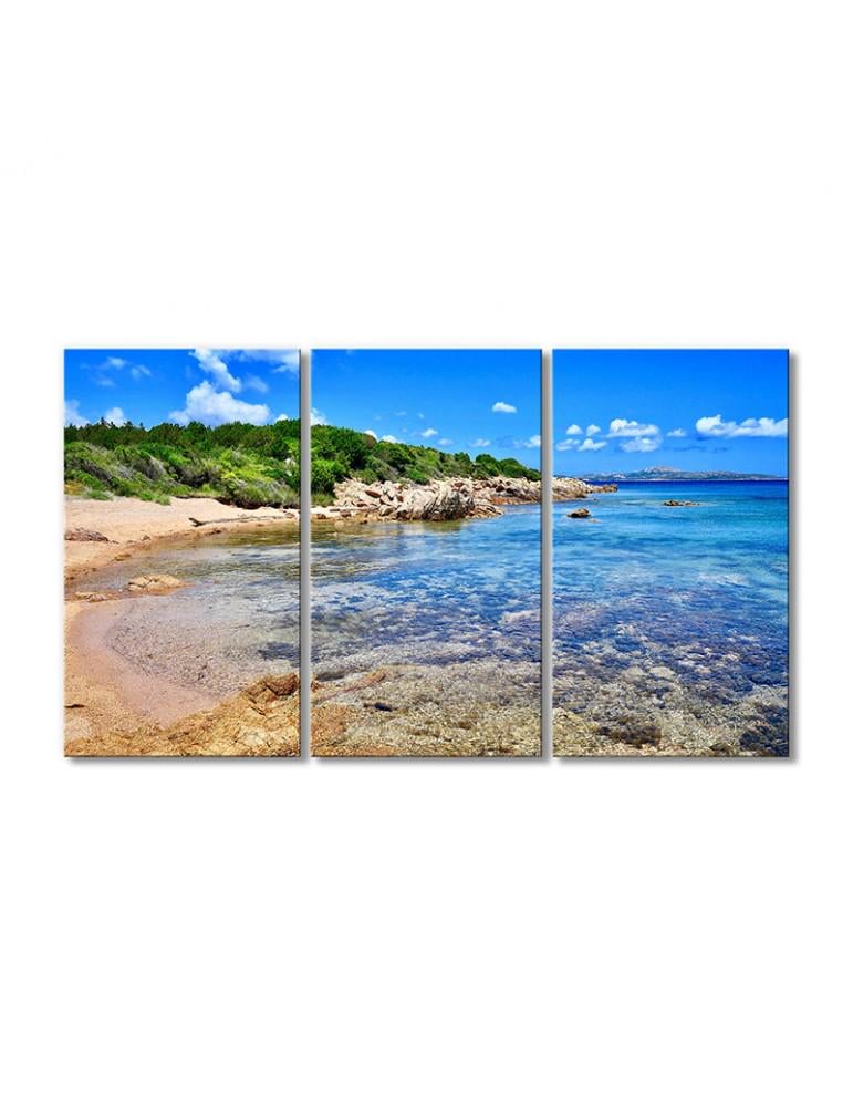 Картина модульная Пейзаж каменный берег 3 модуля 120x180 см