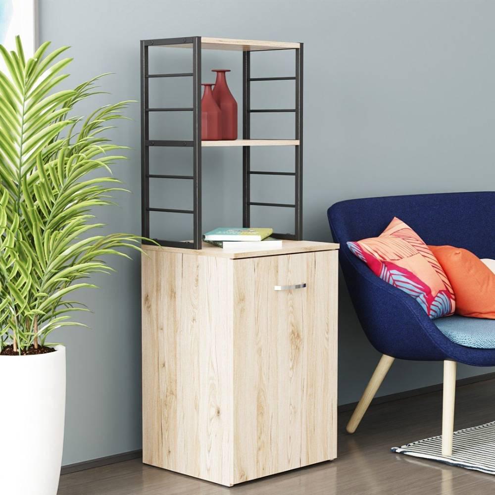 Стіл-тумба трансформер Ferrum-decor Смарт 4/1 з етажеркою метал/ДСП 16 мм 1430x1450x500 мм Чорний/Дуб Сан-Марино (FRD-105124) - фото 1 Стіл-тумба трансформер Ferrum-decor Смарт 4/1 з етажеркою метал/ДСП 16 мм 1430x1450x500 мм Чорний/Дуб Сан-Марино (FRD-105124) - фото 1