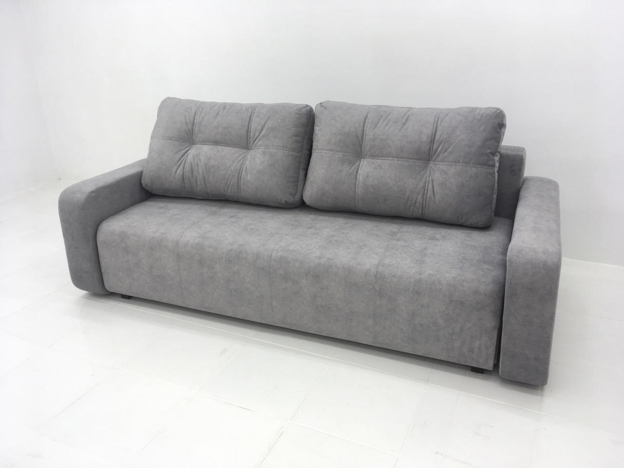 Диван раскладной Woody Милан ортопедический ЛДСП/дерево/ткань Серый