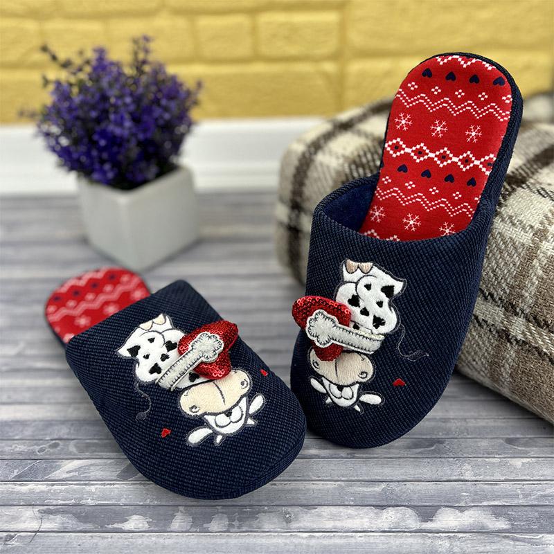 Домашні тапочки жіночі Корифей Е-0031797 25 см p. 40 Синій (58063123) Домашні тапочки жіночі Корифей Е-0031797 25 см p. 40 Синій (58063123)