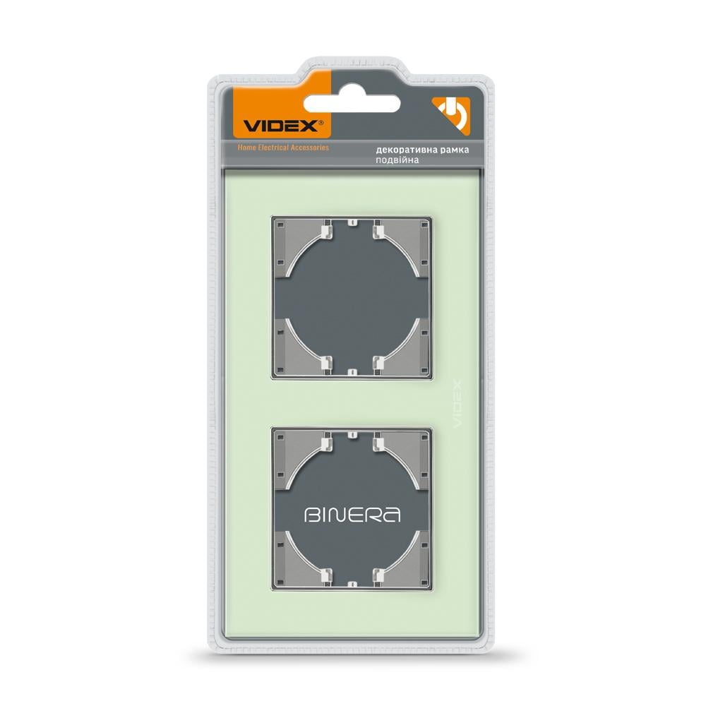 Рамка для розетки Videx Binera скло на 2 місця горизонтальна Зелений (11857) Рамка для розетки Videx Binera скло на 2 місця горизонтальна Зелений (11857)