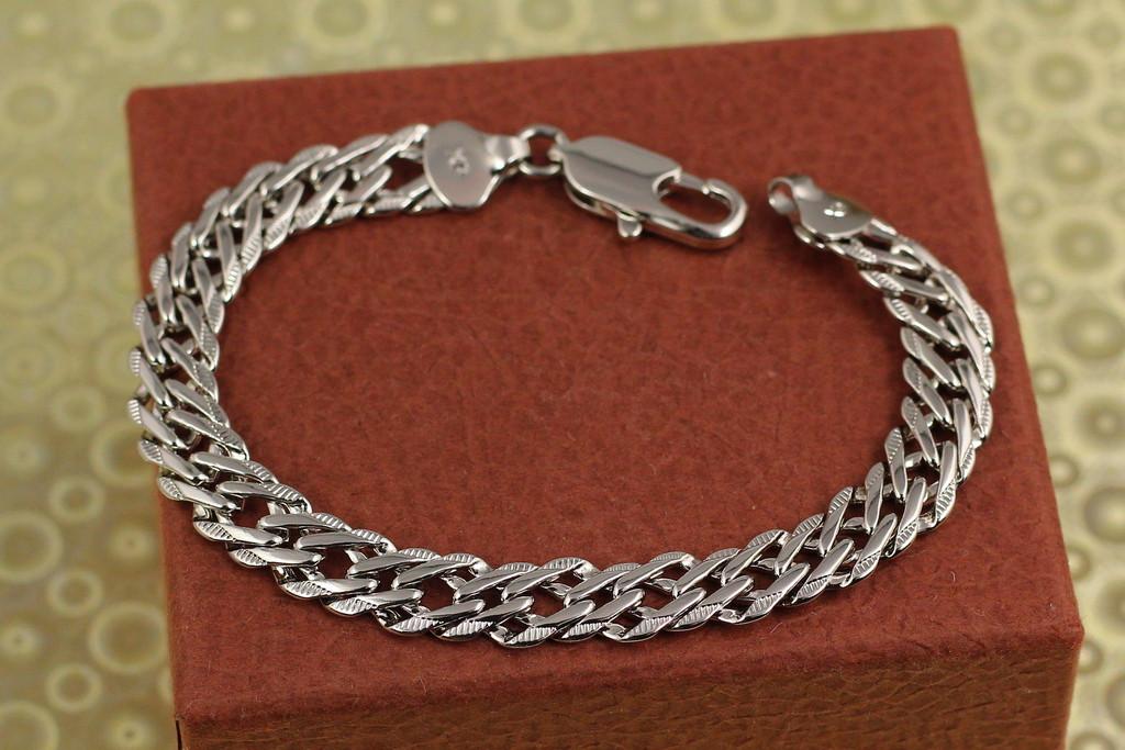 Браслет Xuping Jewelry ромб 21 см 9 мм Серебристый (2463796957)