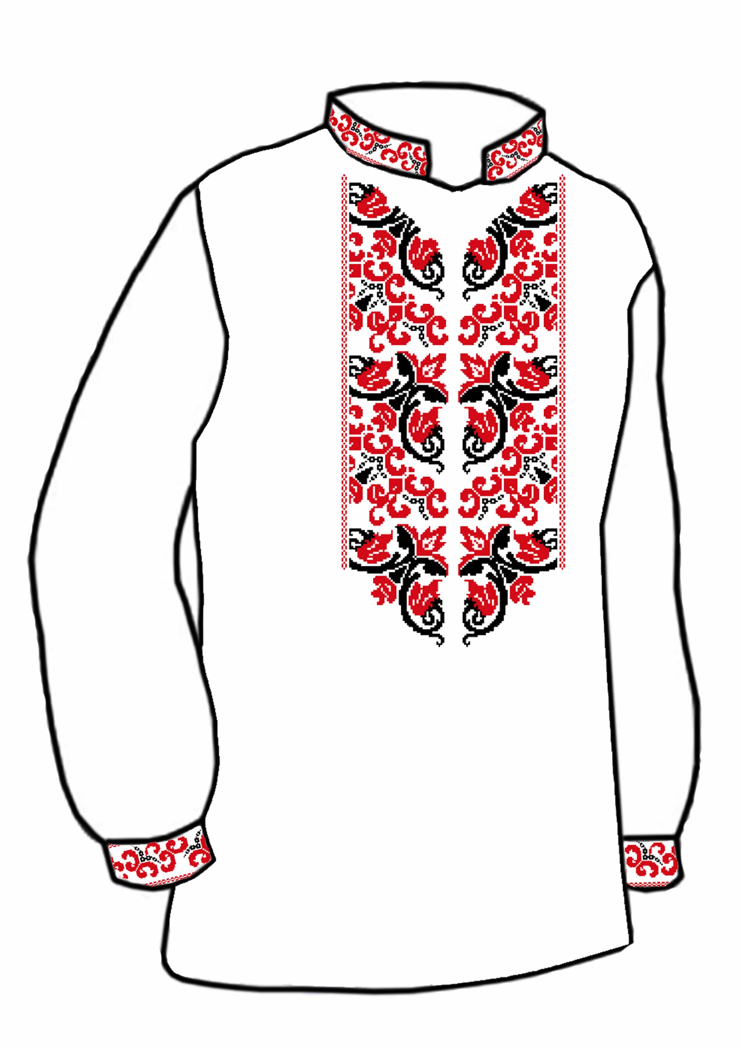 Заготовка для вышивки нитями или бисером/рубашка мужская не пошитая СЧД-228 домотканное полотно