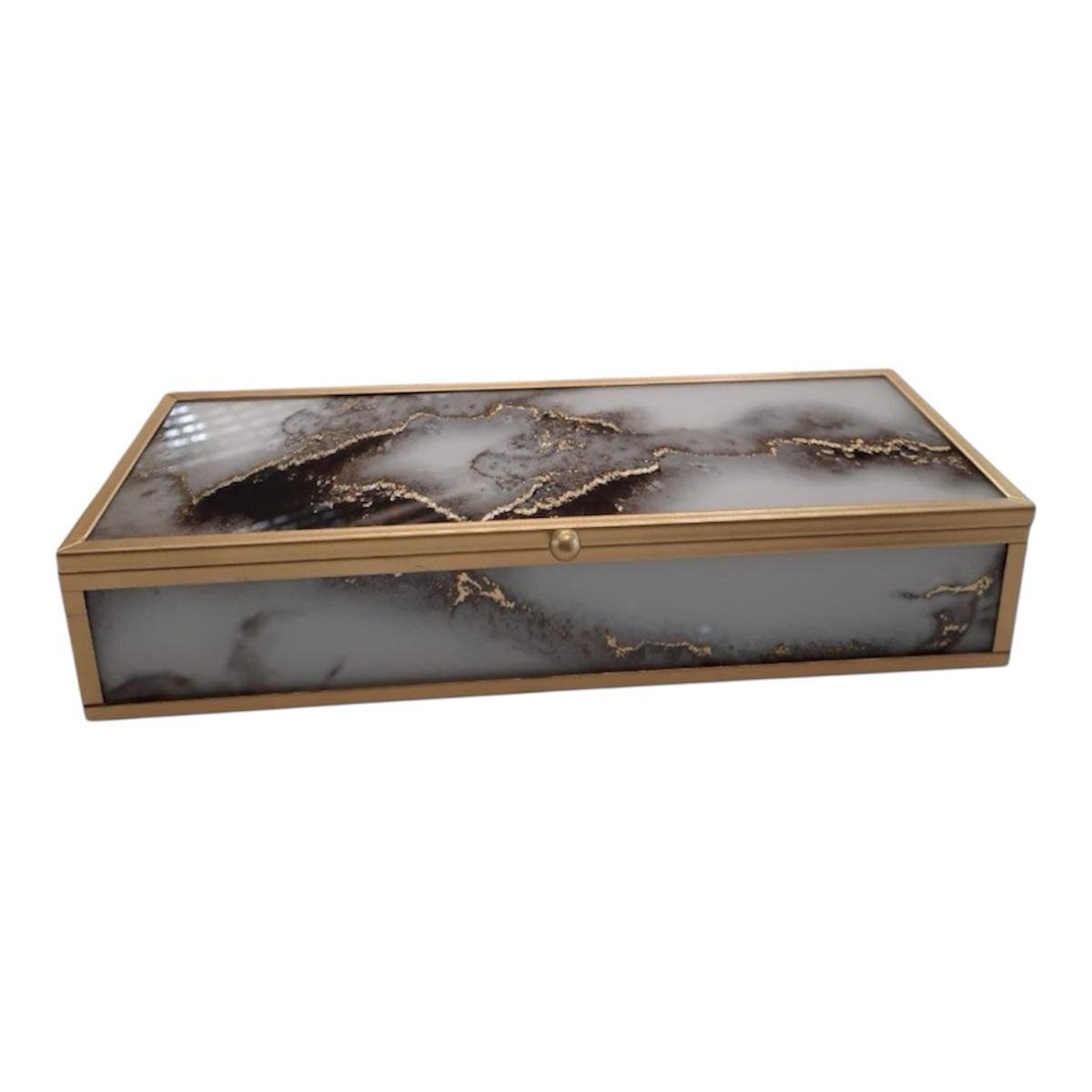 Скринька для прикрас скляна ART-POL 5,5x25,5 см Біле золото (26132398)