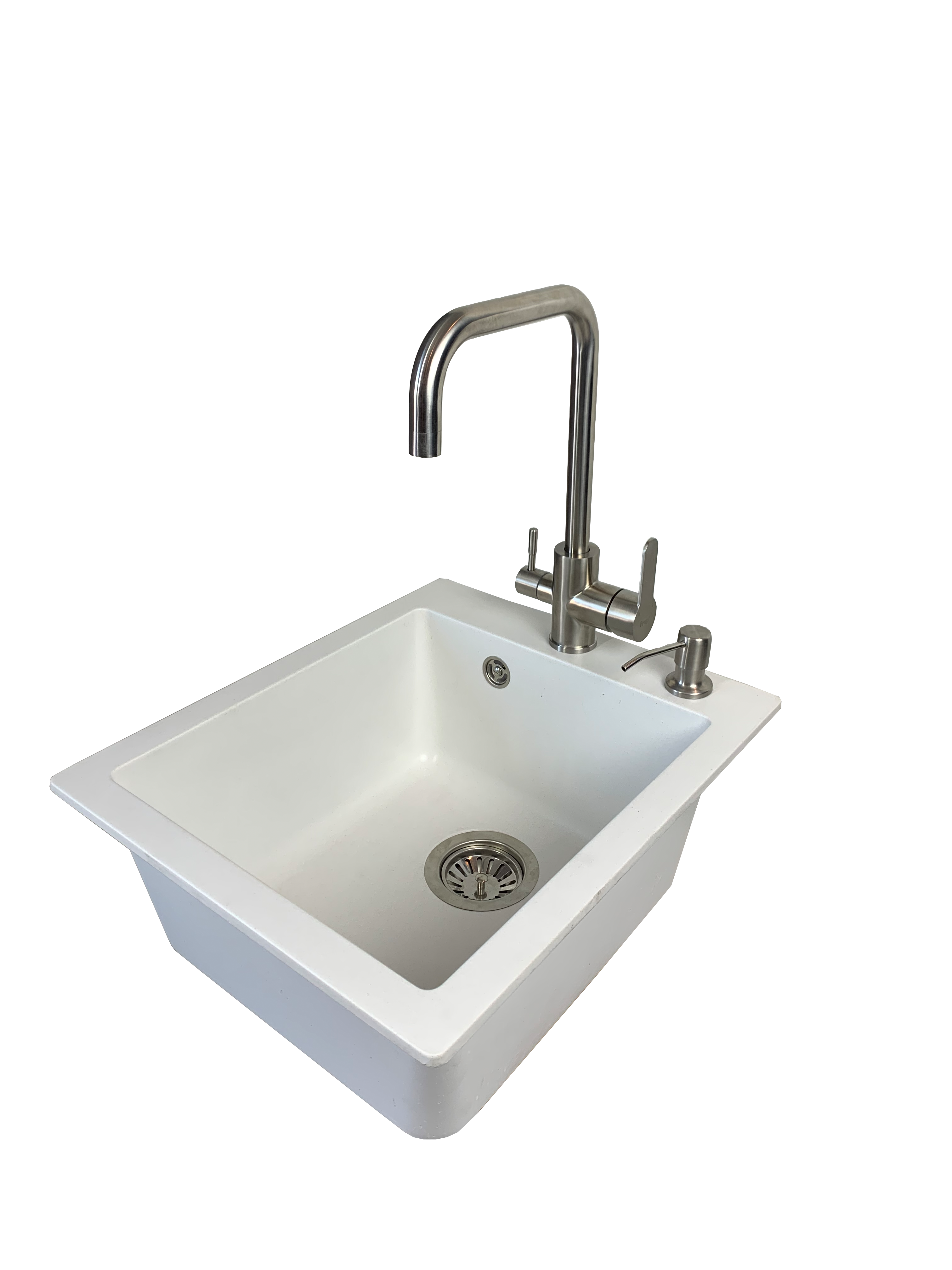 Мойка кухонная VECTOR Front 42x50 см сифон/смеситель/фильтр Белый (59b5d7c3)