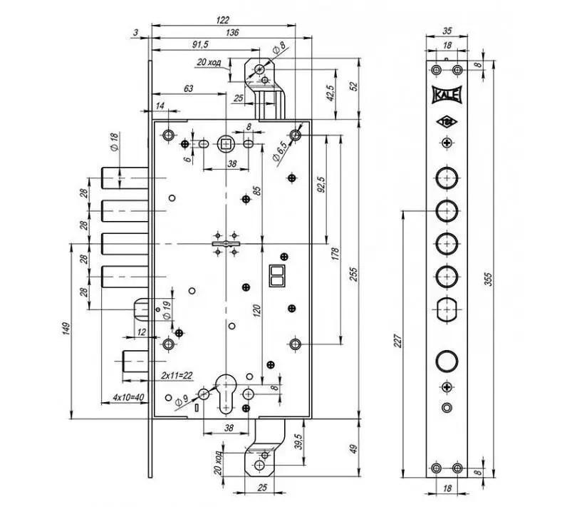 Замок 456 L двухсистемный хром 5 ключей (1-30175) - фото 4 Замок 456 L двухсистемный хром 5 ключей (1-30175) - фото 4