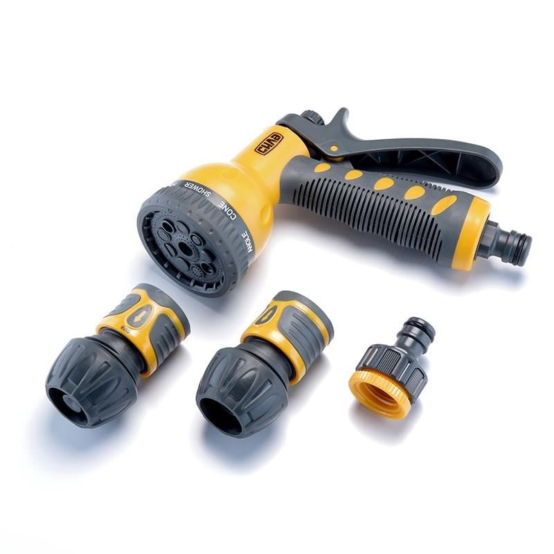 Пістолет-розпилювач Сила 9 режимів конектори: 3/4 аквастоп 3/4 адаптер 1/2+3/4 (551289)