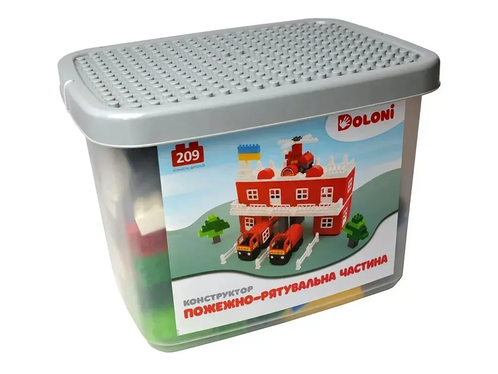 Конструктор дитячий Doloni Toys у контейнері з пластику 209 дет. Червоний (150-98-013888/35)