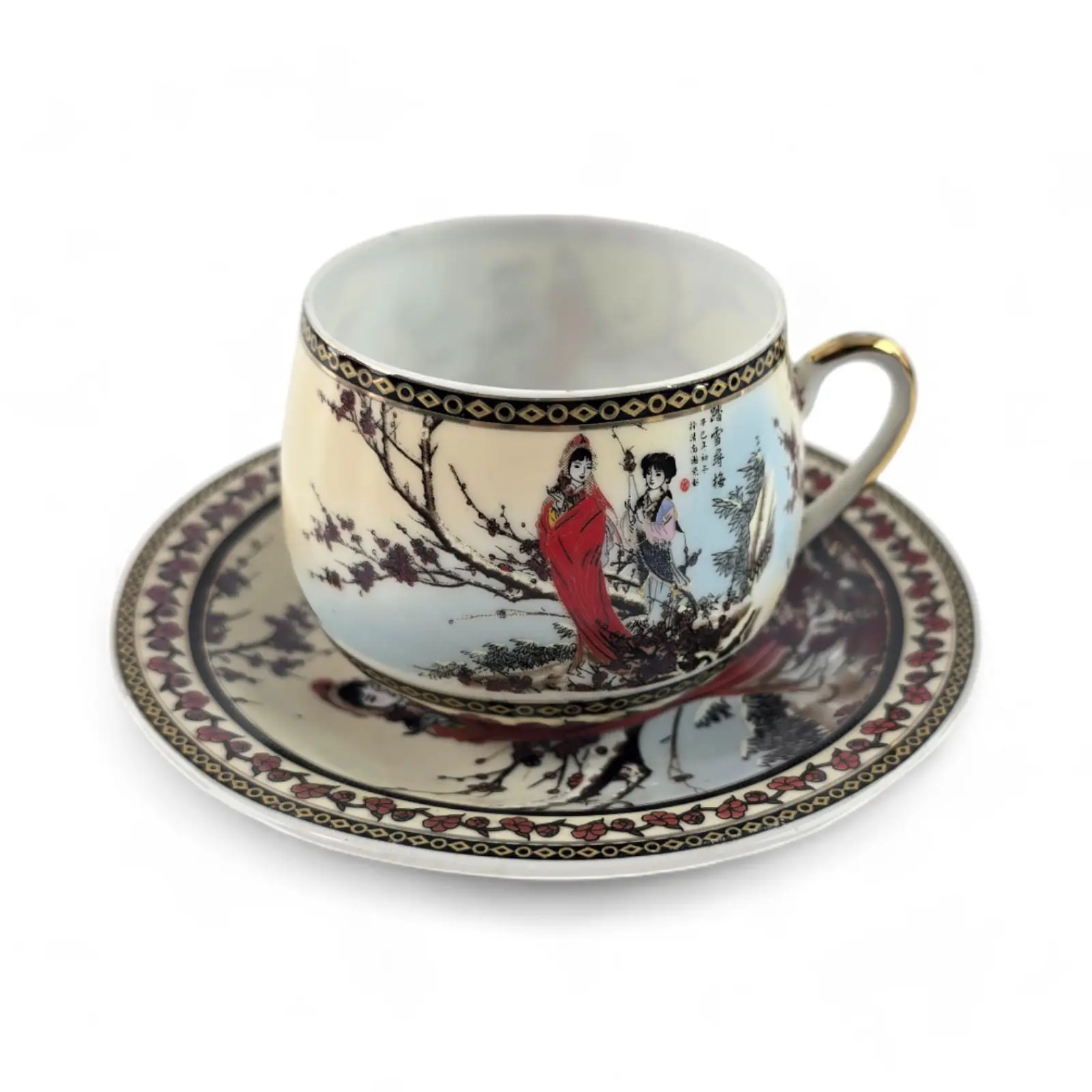 Сервиз фарфоровый сакура чашка 110 мл/блюдце d-11 см (30991N)