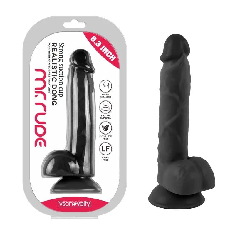 Фаллоимитатор на присоске Mr. Rude Realistic Dong 8,3" Black (1000062984)