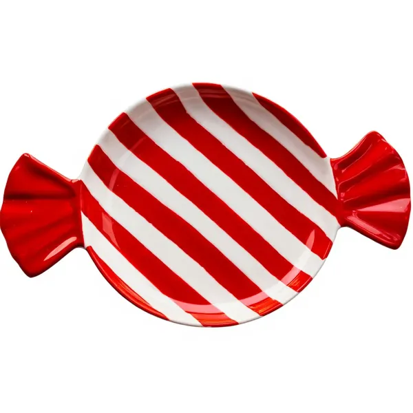 Тарелка для десертов в форме конфеты фарфоровая 15,5 см Красная (21-107-CR-1-25)