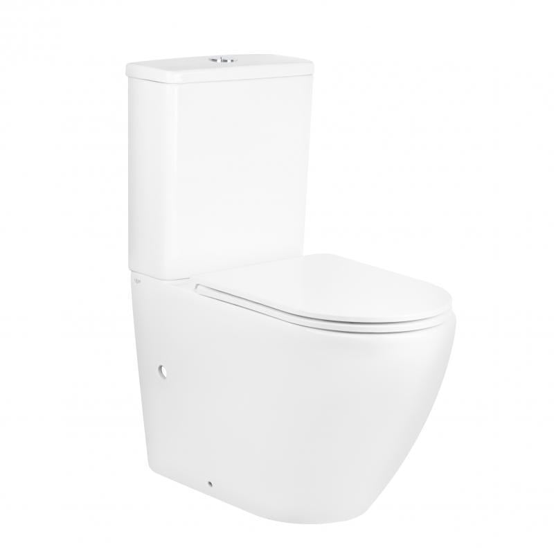 Унитаз-компакт Qtap Robin Ultra Quiet безободочный с сиденьем Soft-close QT13222128AUQ1W (SD00051949)