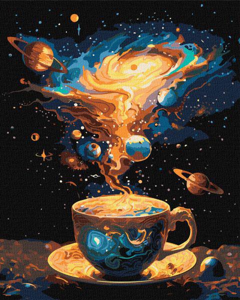 Картина за номерами Ідейка Космічне чаювання з фарбами металік 40x50 см (Id-KHO5124)