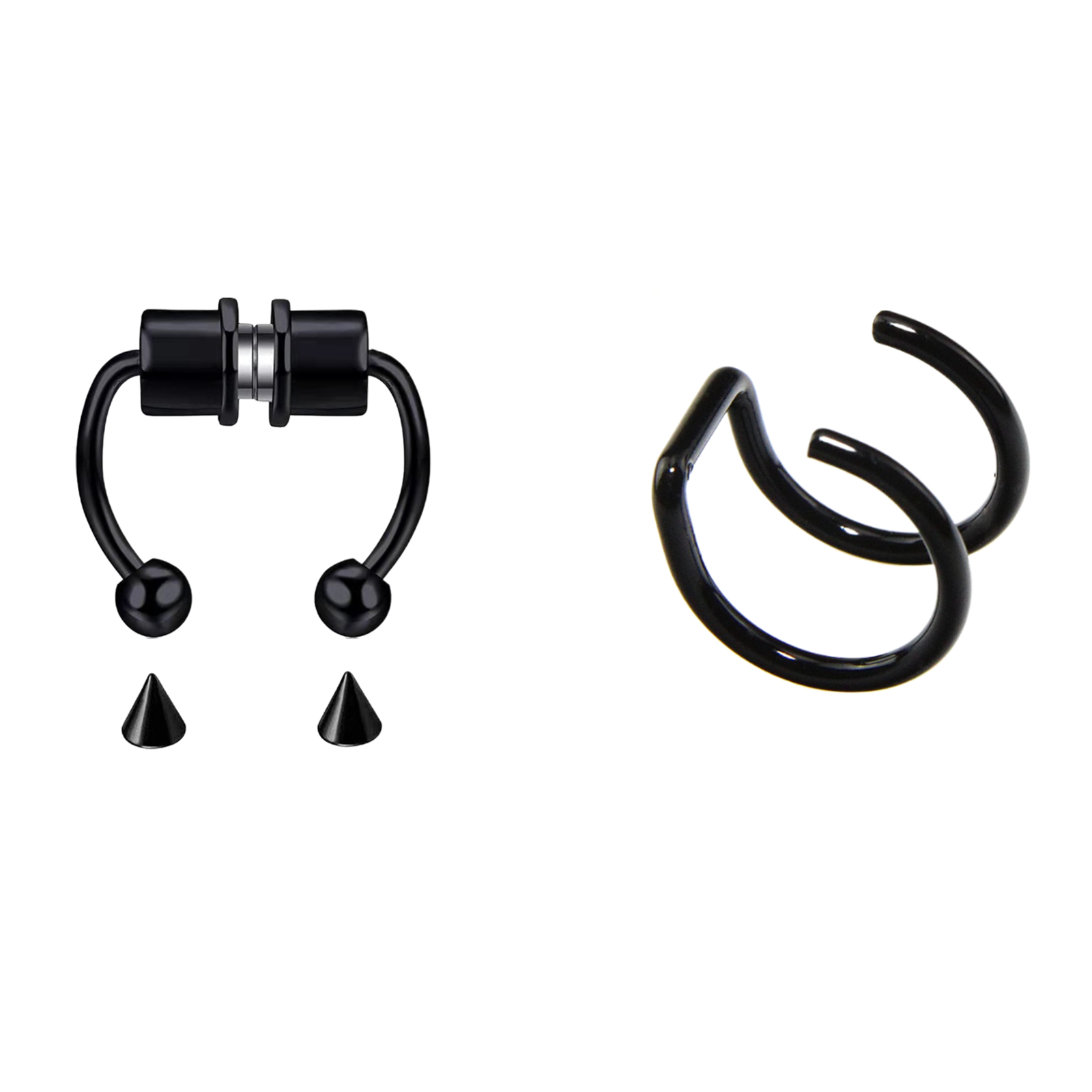 Пирсинг-обманка в нос и уши 2 шт. Черный (U8061 8087)