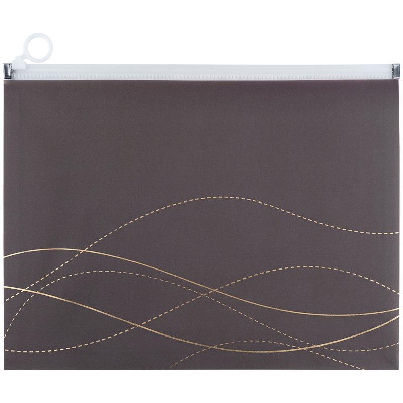 Папка на молнии zip-lock Axent Waves-4 A4 Коричневый (1497-43-A)