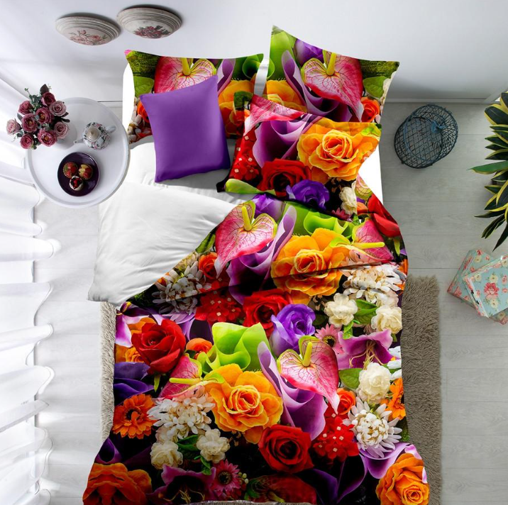 Комплект постельного белья Love You полисатин QY672 евро 200x220 см (1710023)