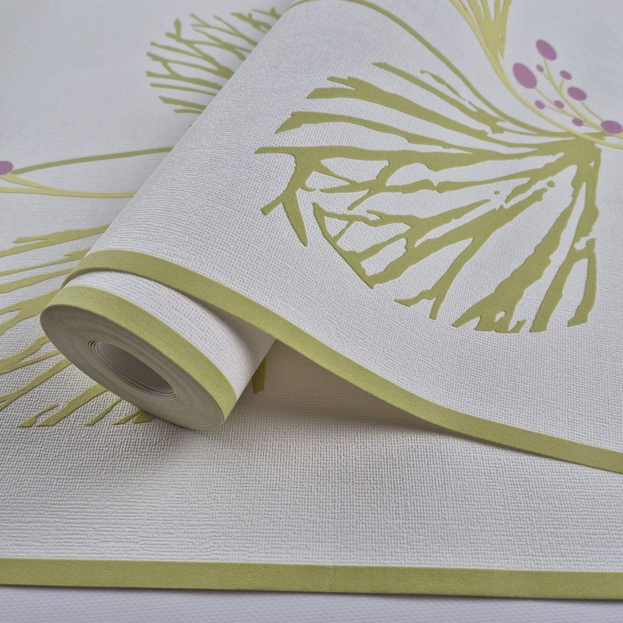 Обои виниловые Marburg 51522 0,53х10,05 м Бело-салатовый (29747527)