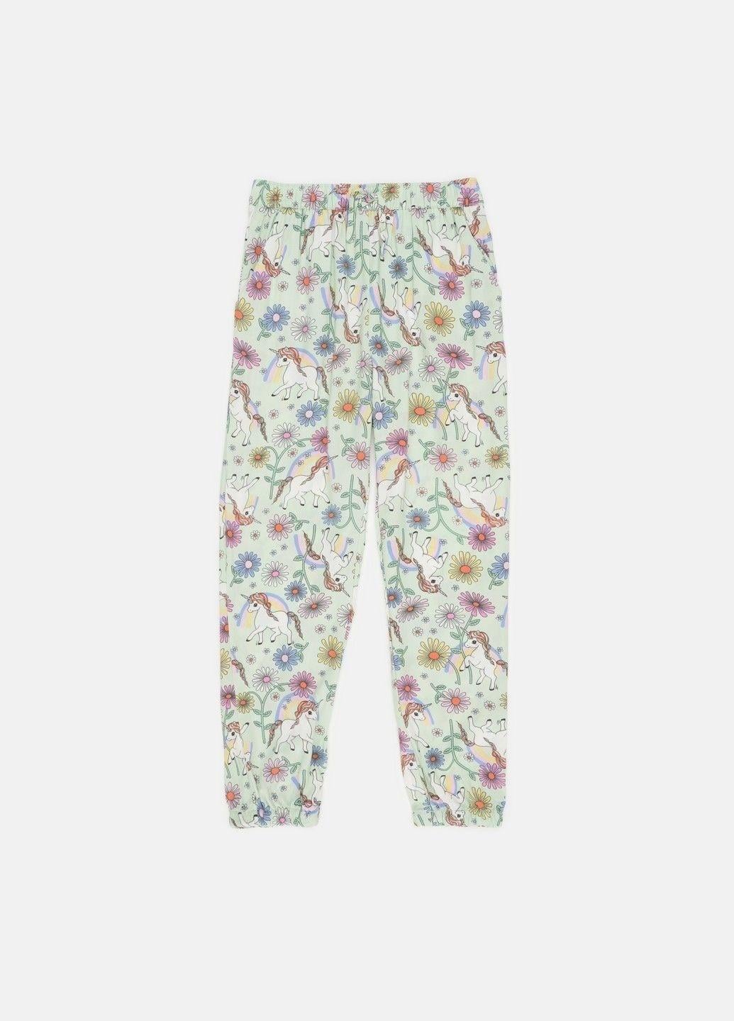 Джоггери H&M Принт 134 см Світло-зелений (A24091010262)