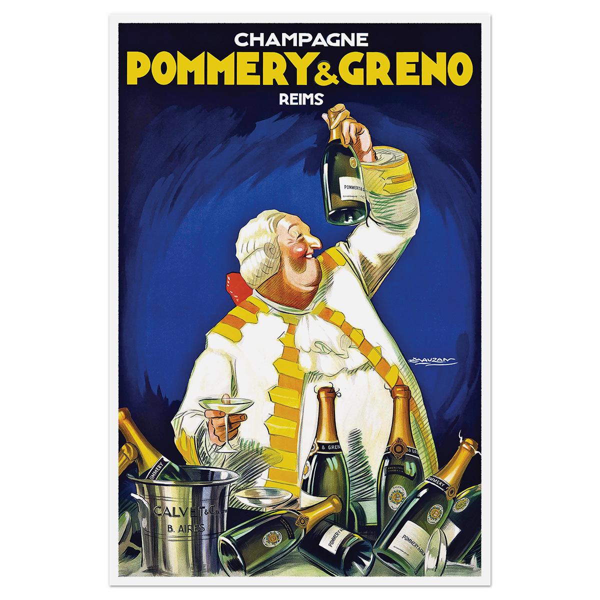 Плакат винтажный Pommery & Greno 1928 56x84 см (0032)