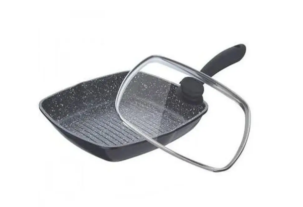 Сковорода-гриль Bohmann с антипригарной крышкой для стейков 28 см (BH-205-28 28)