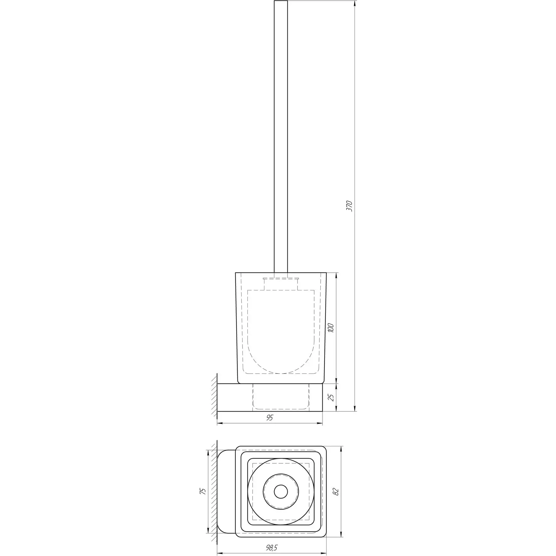 Ершик напольный TOPAZ TKB 8329-BL Черный (GSR-000021254) - фото 3