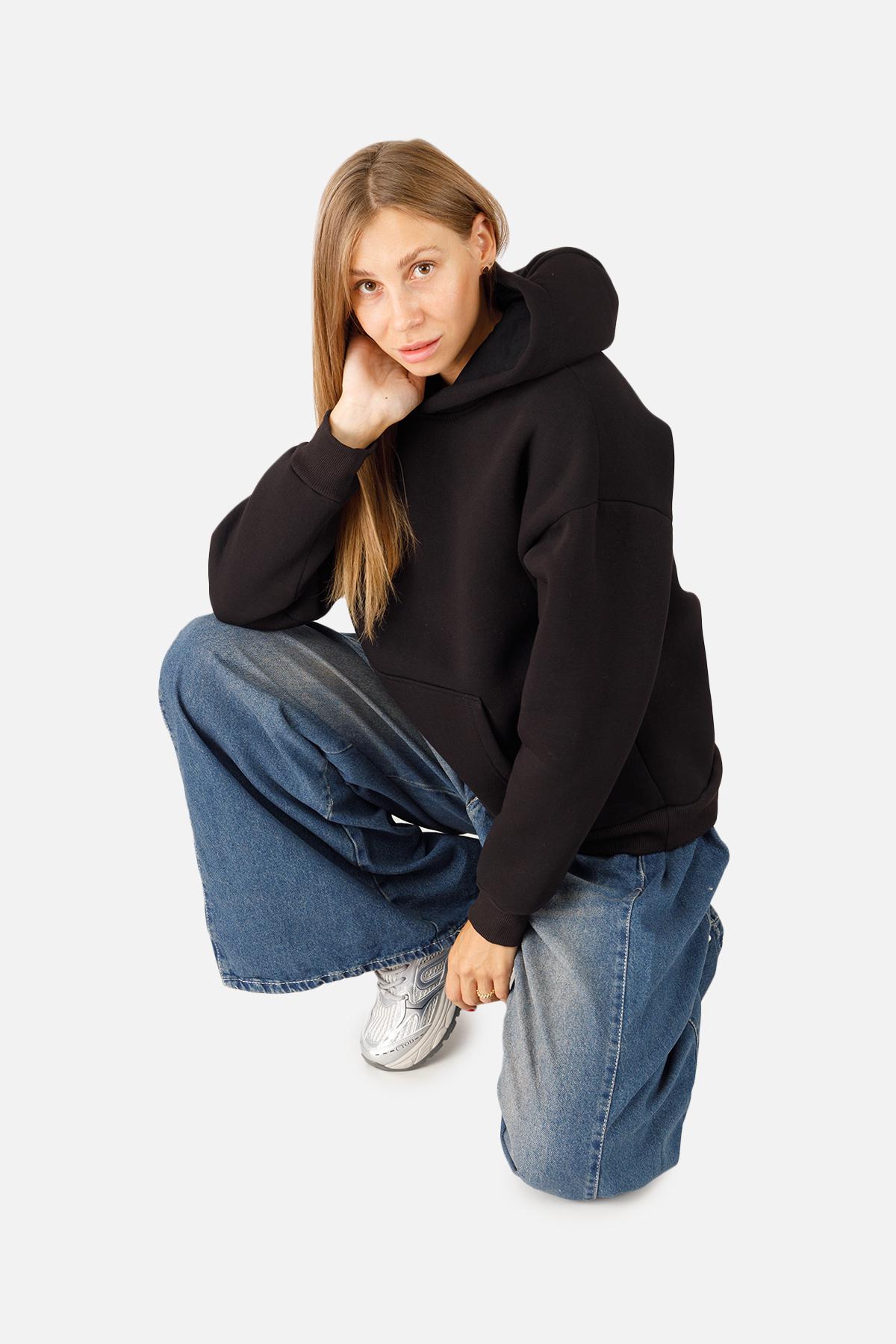 Худі жіноче ЦБ-00254542 р. 42 Чорний (SKT001004557) - фото 3 Худі жіноче ЦБ-00254542 р. 42 Чорний (SKT001004557) - фото 3