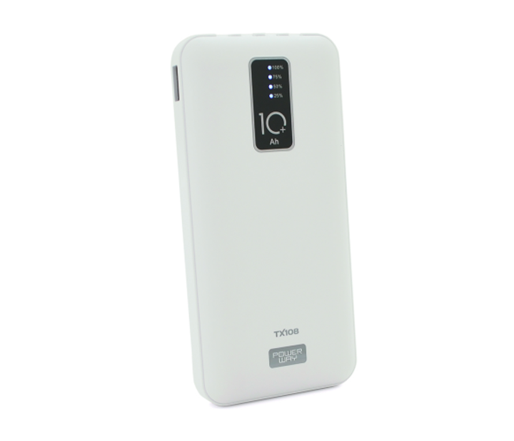 Повербанк TX-108 10000 mAh с USB Micro Lightning Type-C Белый (29363)