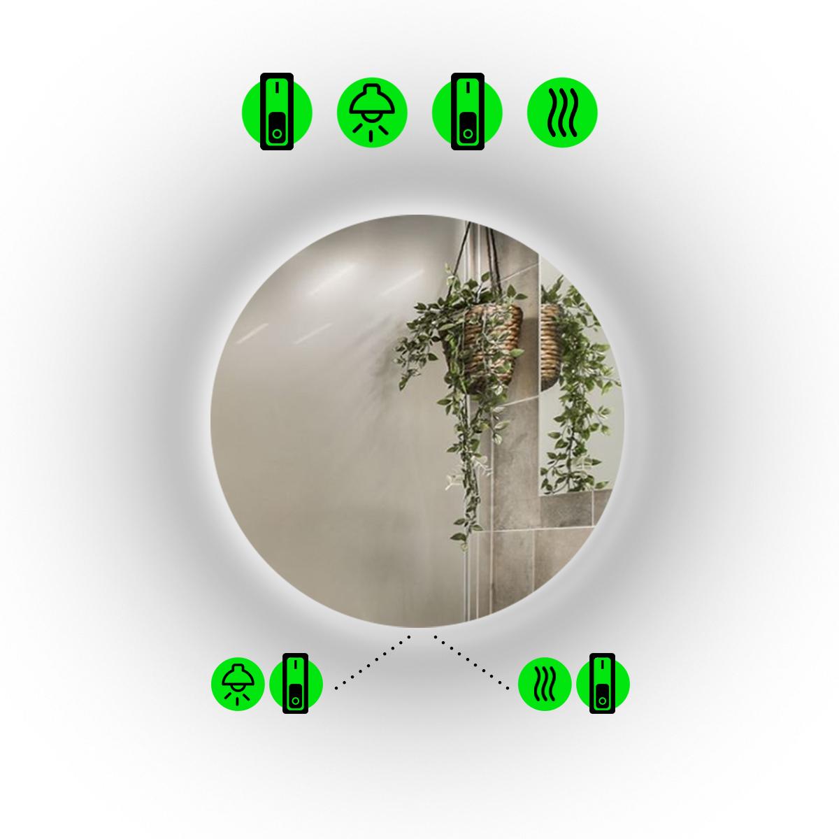 Зеркало с LED подсветкой Adeo с двумя механическими включателями и подогревом 70x70 см (Adeo/700x700/9191/2/1) Зеркало с LED подсветкой Adeo с двумя механическими включателями и подогревом 70x70 см (Adeo/700x700/9191/2/1)
