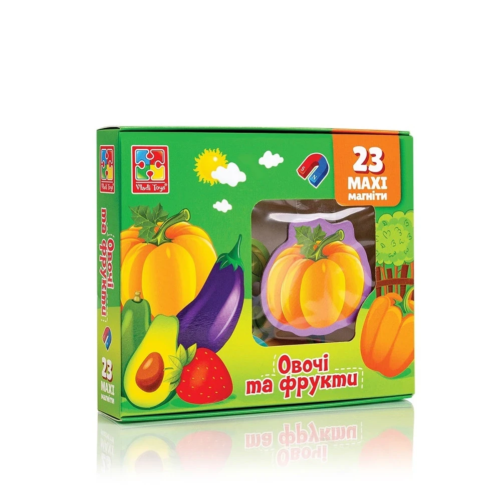 Настільна гра Vladi Toys Набір магнітів Овочі та фрукти (VT3106-28)