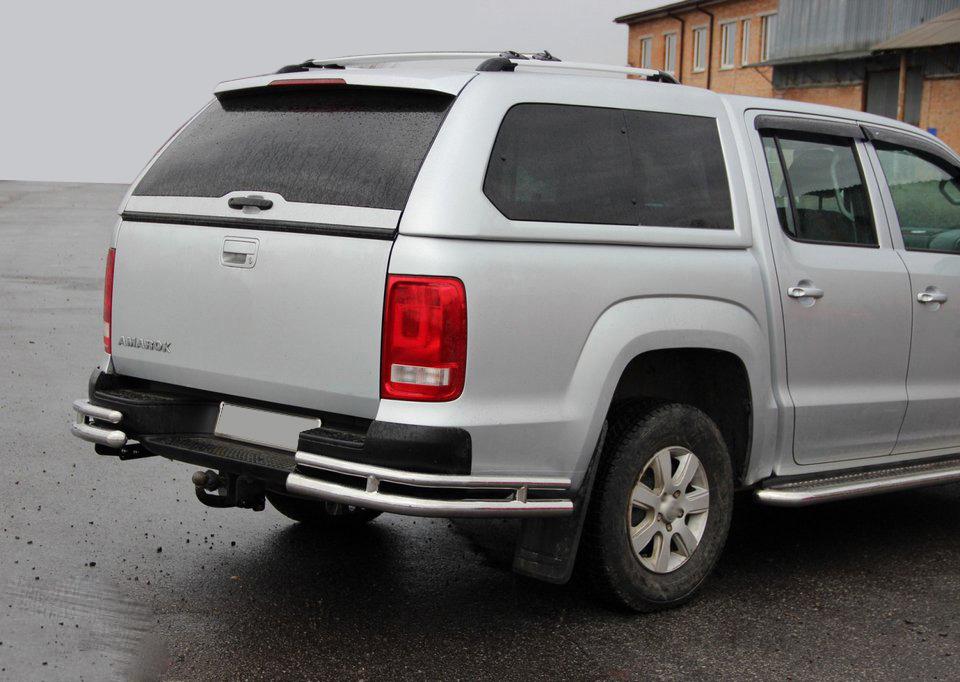 Задние уголки AK003-Double CAN для Volkswagen Amarok 2010-2022 гг. нержавеющая сталь Хром