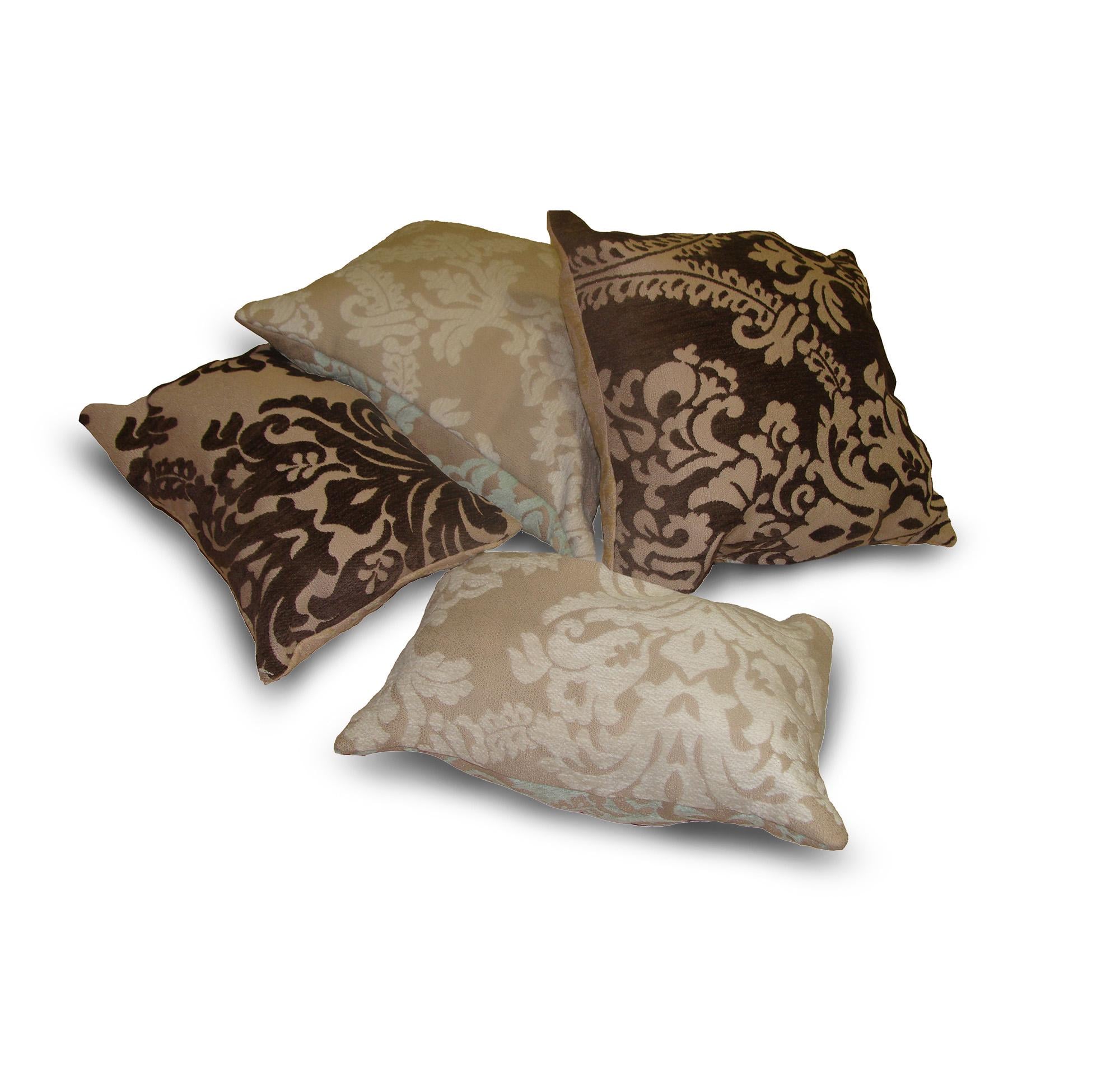 Комплект декоративних подушок Firanka Damask 30х30 см 2 шт. 20х30 см 2 шт. Шоколадний/Бежевий (п_0263)