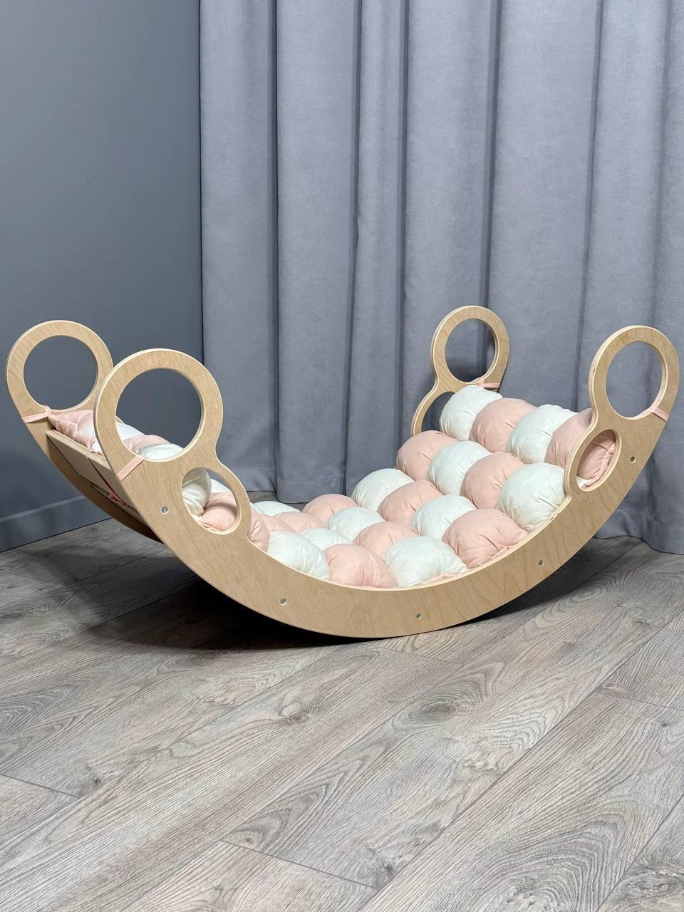 Детская кроватка качалка-балансир 14 с матрасиком бонбон (0014/Б)