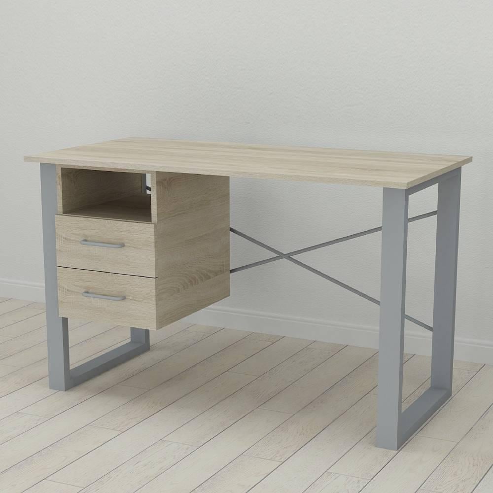 Письмовий стіл із ящиками Ferrum-decor Оскар метал/ДСП 16 мм 750x1200x700 мм Сірий/Дуб Сонома (FRD-103271) - фото 1 Письмовий стіл із ящиками Ferrum-decor Оскар метал/ДСП 16 мм 750x1200x700 мм Сірий/Дуб Сонома (FRD-103271) - фото 1