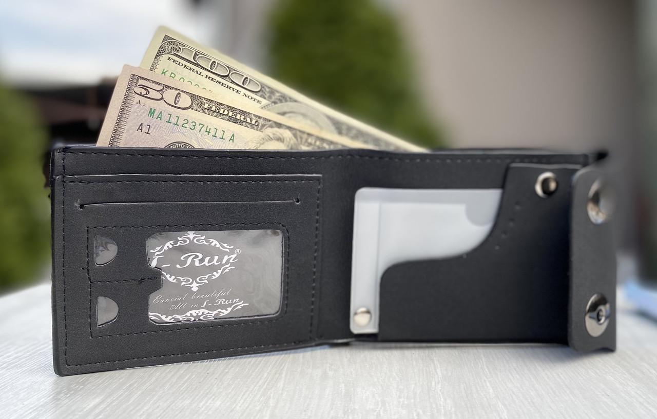 Кошелек мужской I-Run из кожи Черный (KK709) - фото 6 Кошелек мужской I-Run из кожи Черный (KK709) - фото 6